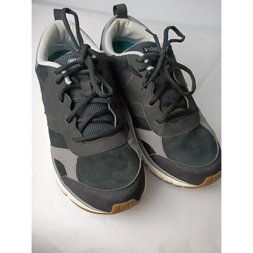 Vionic Lace-Up Athletic Sneakers Zanny Black Woman 9.5 Active Walking Sneakers